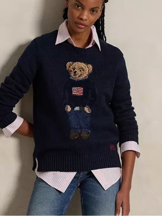 Ralph Lauren Sweaters - Ralph Lauren Navy Polo Bear Crewneck Sweater